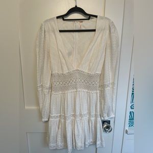 Free People long sleeve dress, size 6, color white